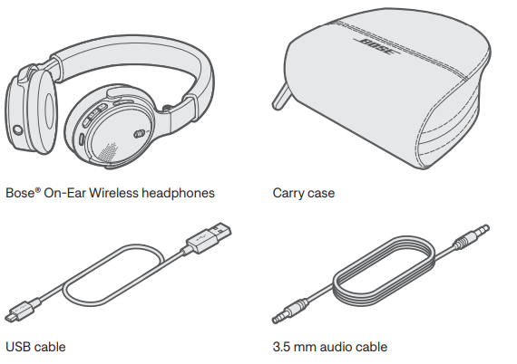 Bose On-Ear Wireless Headphones-WHAT’S IN THE CARTON